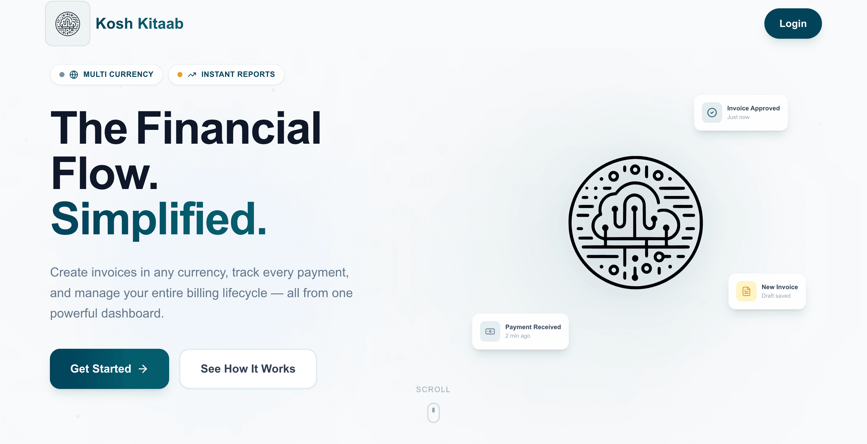 Kosh Kitaab — invoicing dashboard screenshot